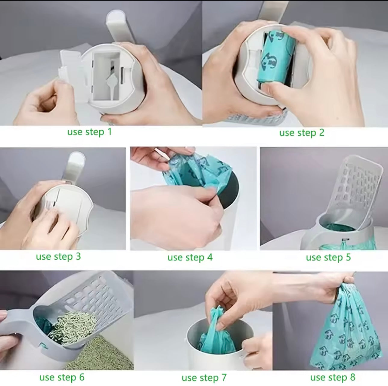 Lopată pentru gunoi, lingură pentru animale de companie - filtru pentru toaletă curată