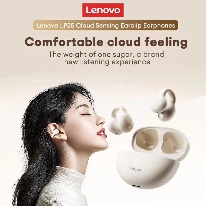 Lenovo-Ultra-Comfortable Wireless Earbuds – No Ear Pain, Secure Fit