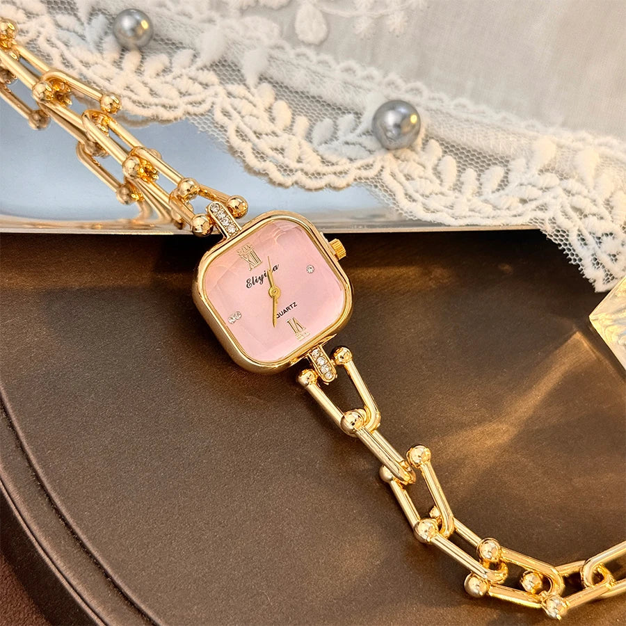 Women's Multi-Faceted Glass Bracelet Watch