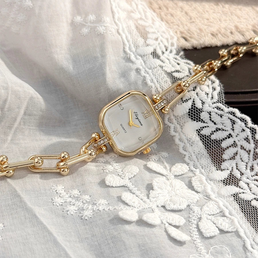 Women's Multi-Faceted Glass Bracelet Watch