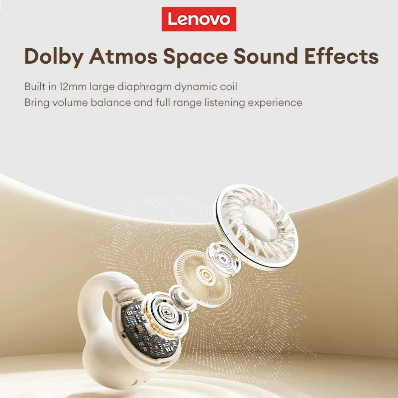 Lenovo-Ultra-Comfortable Wireless Earbuds – No Ear Pain, Secure Fit