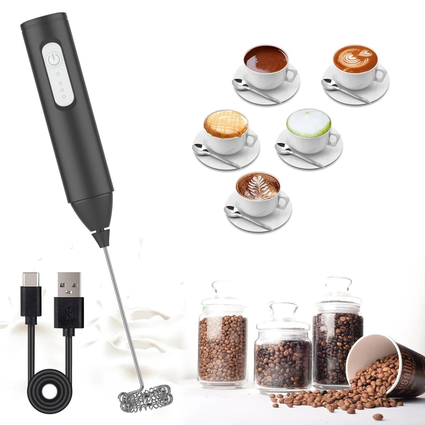 Mousseur à lait rechargeable USB