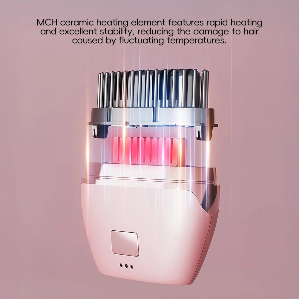 Cordless Hair Straightener Brush - Salon Results Anywhere