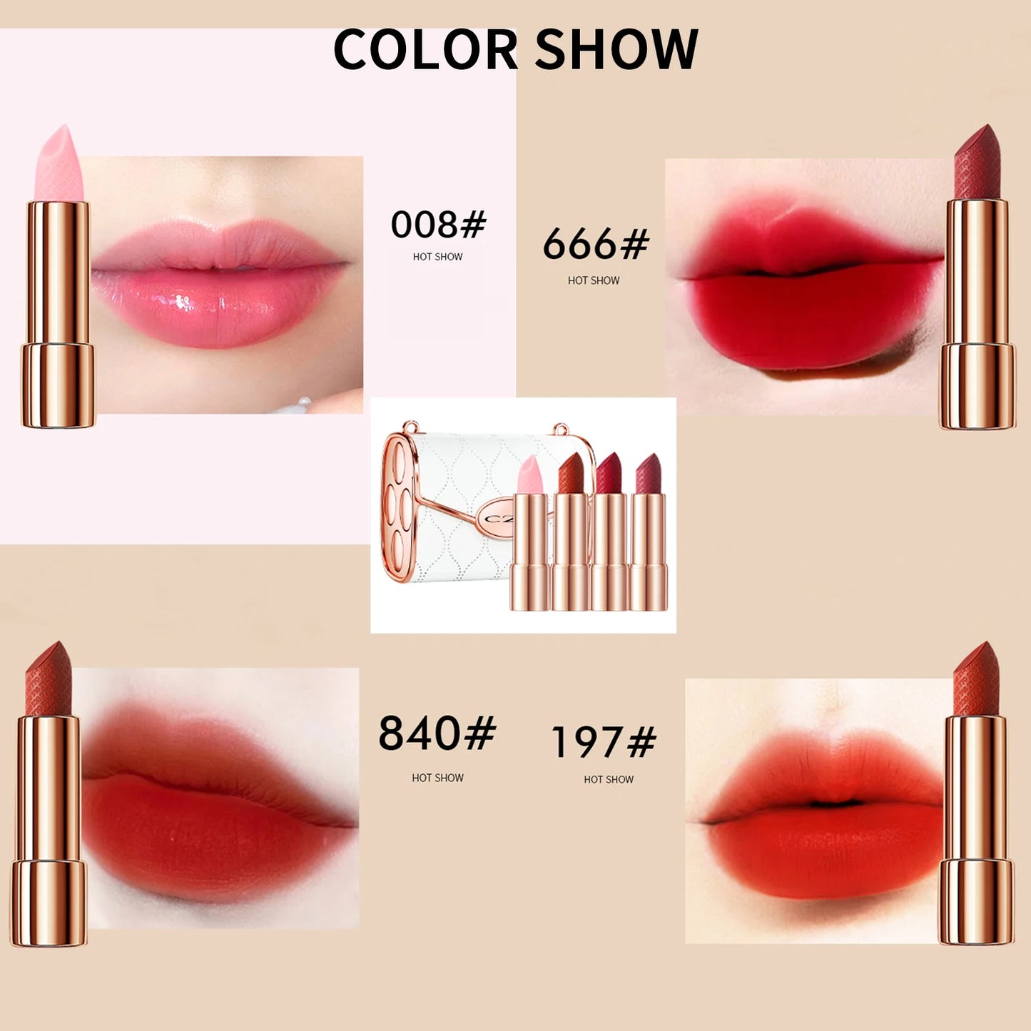 C2U -Luxury Lipstick Set, Waterproof & Long-Lasting