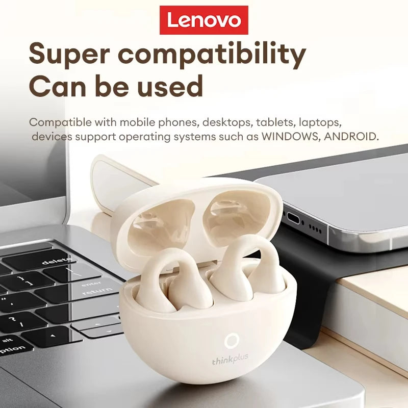 Lenovo-Ultra-Comfortable Wireless Earbuds – No Ear Pain, Secure Fit
