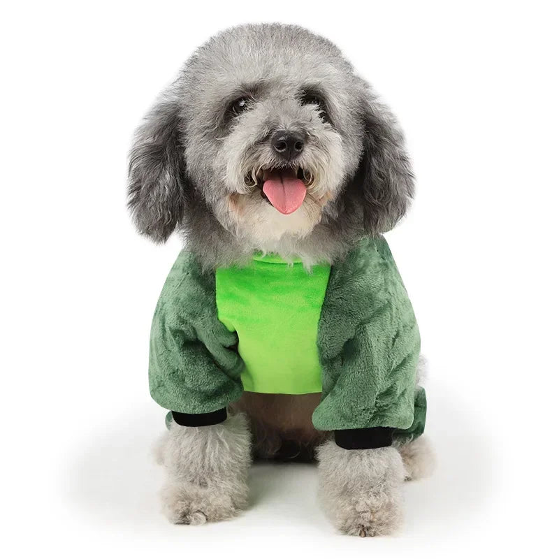 Salopetă drăguță cu un animal - Pijamale calde de iarnă pentru câini și pisici mici